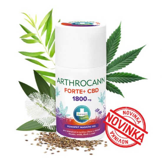 Arthrocann gel forte + 1 800mg CBD masážní gel pro kolosální úlevu!