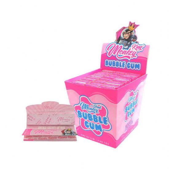 Monkey King Pink Rolling Papers + filtry – s vůní žvýkačky!