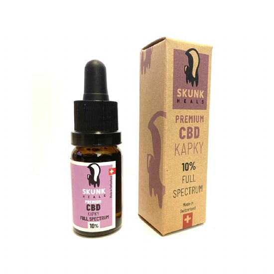 CBD kapky 10% - 100% z lupaných konopných semínek